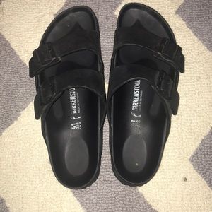 Black waterproof Birkenstock’s
